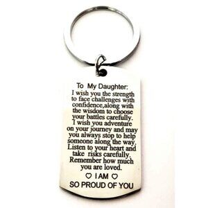 To my Daughter I'm So Proud Of You Keychain
